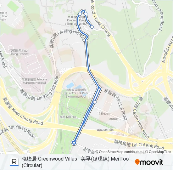 NR411 Bus Line Map