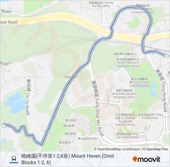 巴士NR412的線路圖