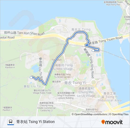 巴士NR412的線路圖