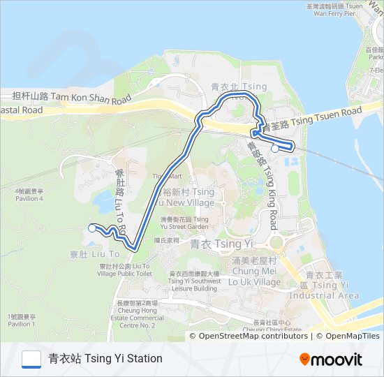 NR412 bus Line Map