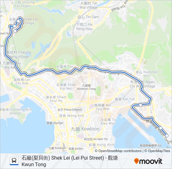 巴士NR404的線路圖