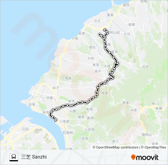 876三芝 Bus Line Map
