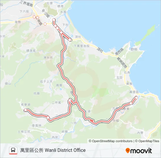 F921去-大坪國小學生專車 Bus Line Map