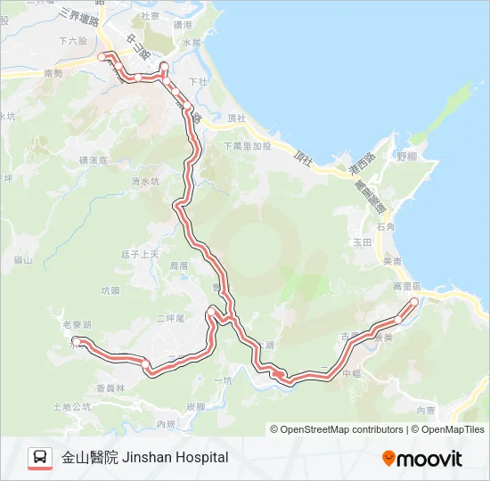 F921去-大坪國小學生專車 Bus Line Map