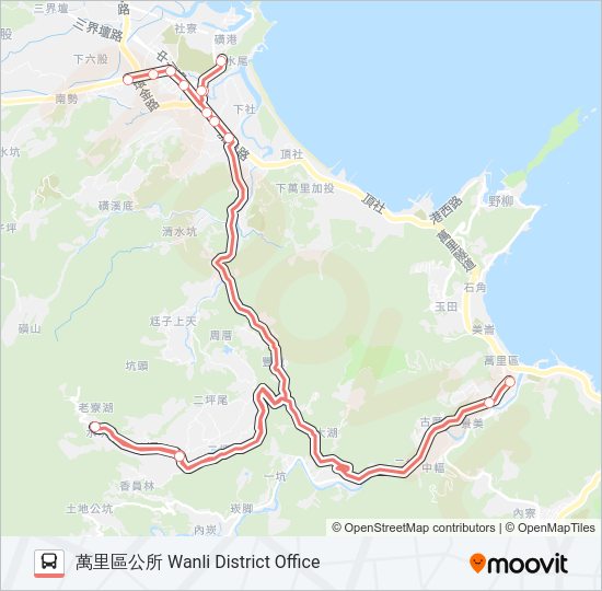 F921假日去-繞圳頭至獅頭山 bus Line Map