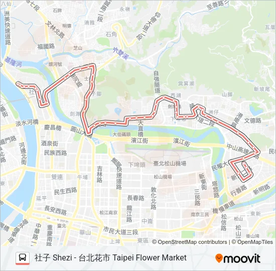 紅3 Bus Line Map