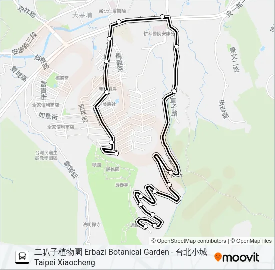 安坑1線 Bus Line Map