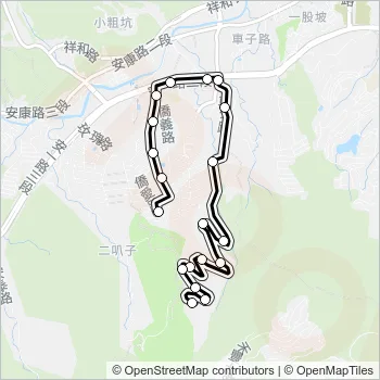 安坑1線 Bus Line Map