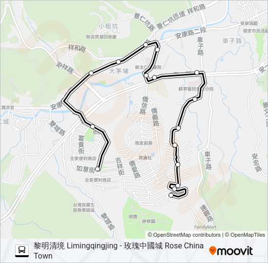 安坑2線 Bus Line Map