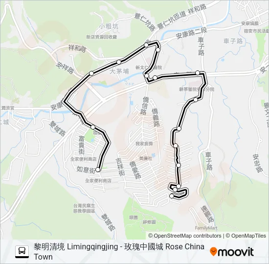 安坑2線 Bus Line Map