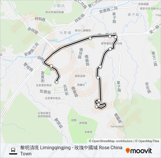 安坑2線 Bus Line Map