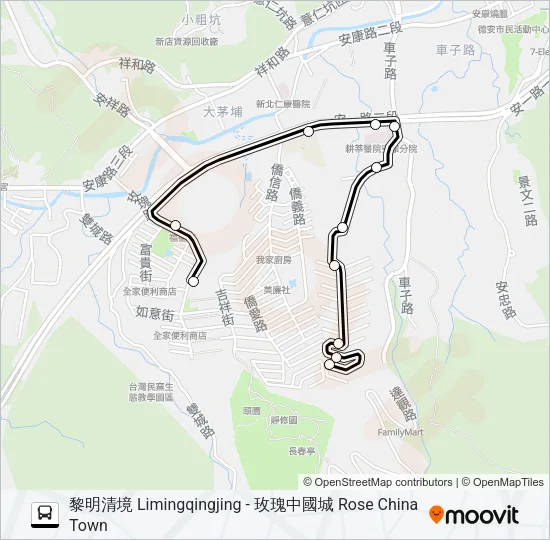 安坑2線 Bus Line Map