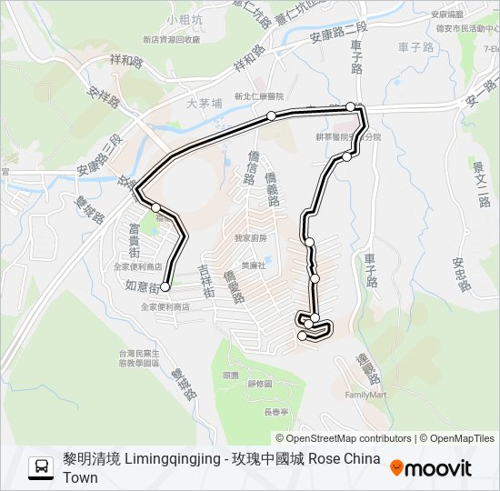 安坑2線 bus Line Map