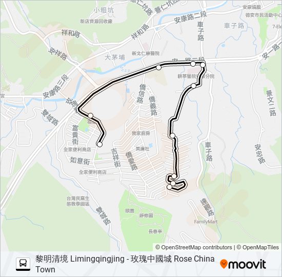 安坑2線 bus Line Map