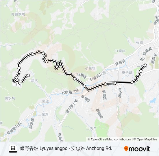 安坑3線 Bus Line Map