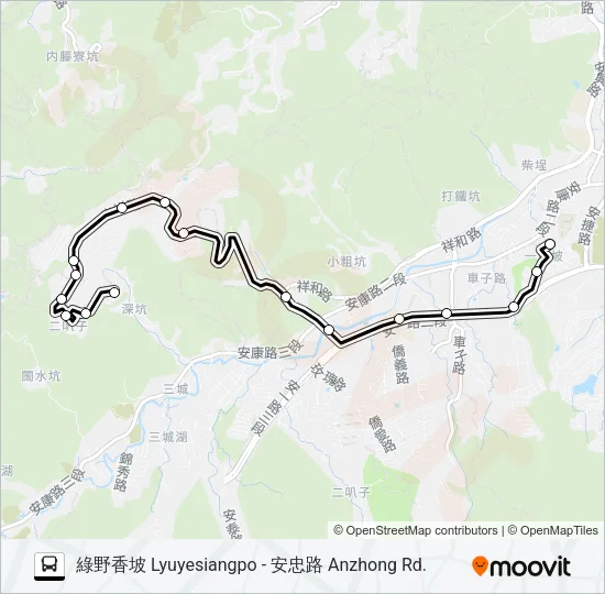安坑3線 Bus Line Map