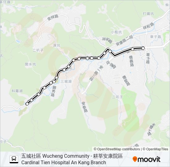 安坑5線 Bus Line Map