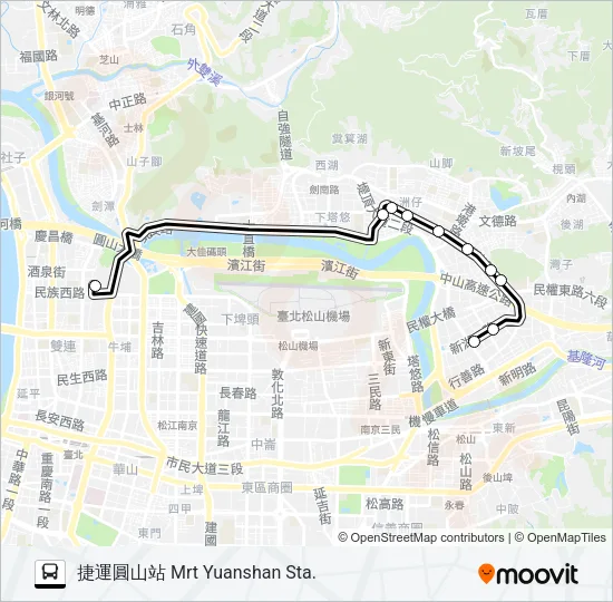內快1往內科(首都) Bus Line Map