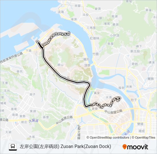 927去程繞台北港 Bus Line Map