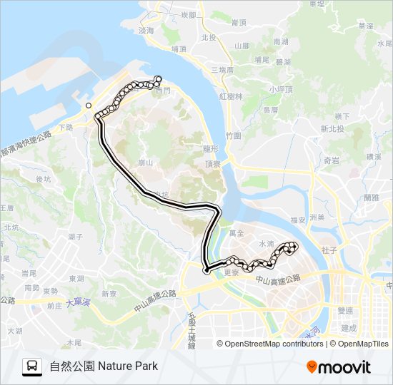 927去程繞台北港 Bus Line Map