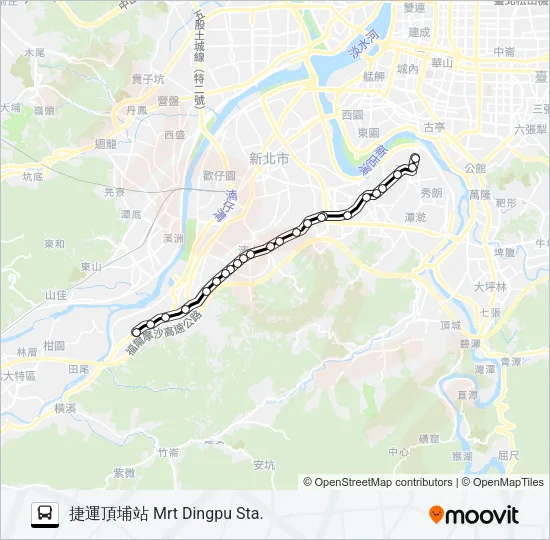 捷運頂溪站-捷運頂埔站 Bus Line Map