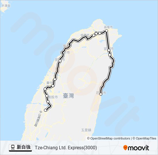 新自強 train Line Map