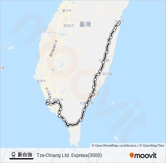 新自強 train Line Map