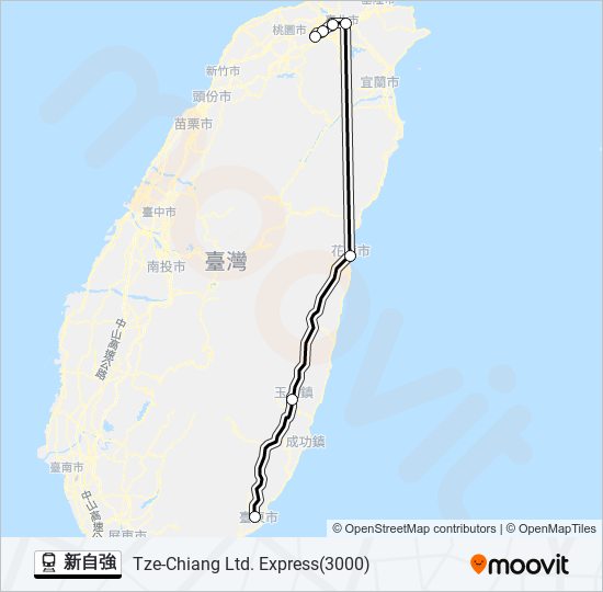 新自強 train Line Map