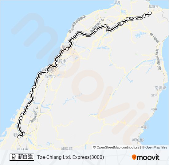 新自強 Train Line Map