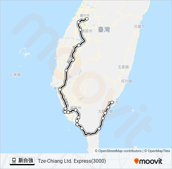 新自強 Train Line Map