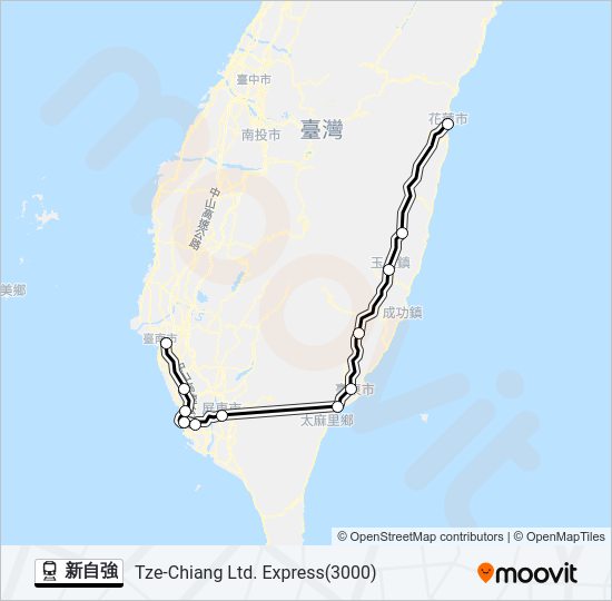 新自強 Train Line Map