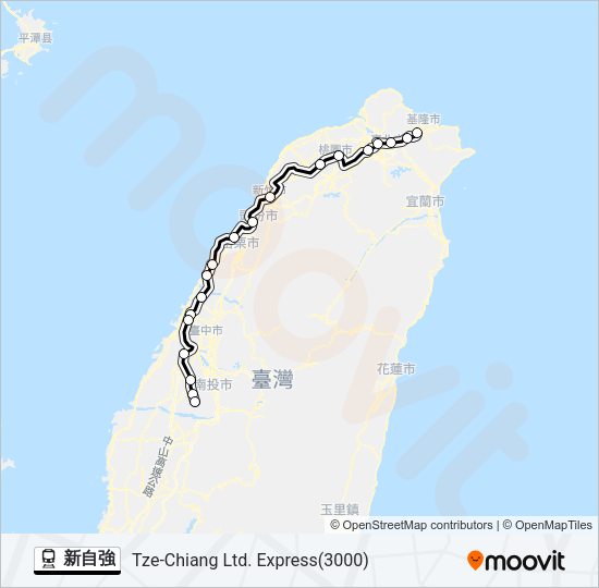 新自強 Train Line Map