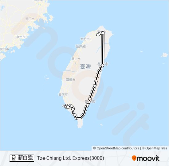 新自強 Train Line Map