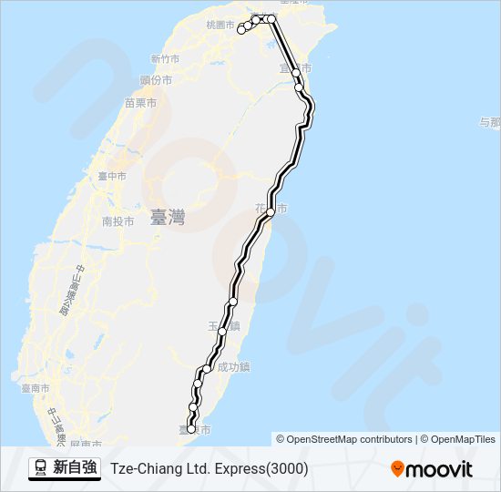 新自強 Train Line Map