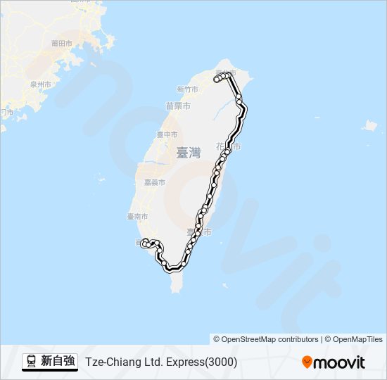 新自強 train Line Map