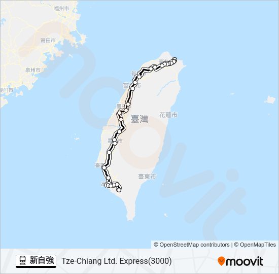 新自強 Train Line Map