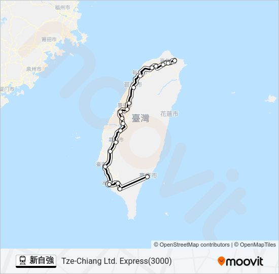 新自強 Train Line Map
