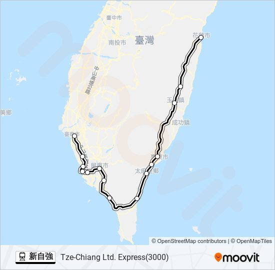 新自強 train Line Map