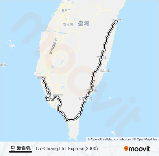 新自強 Train Line Map