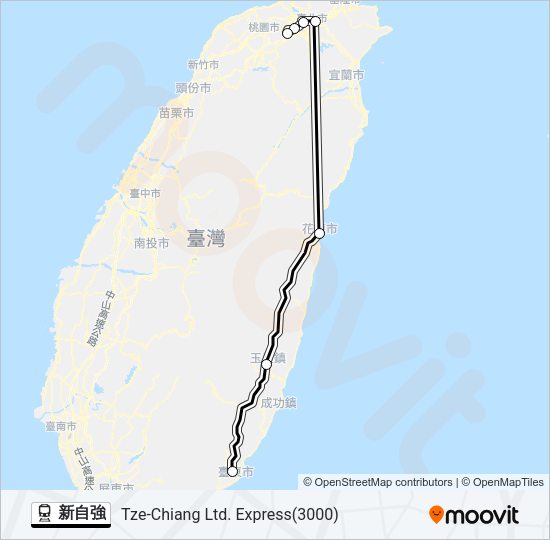新自強 Train Line Map