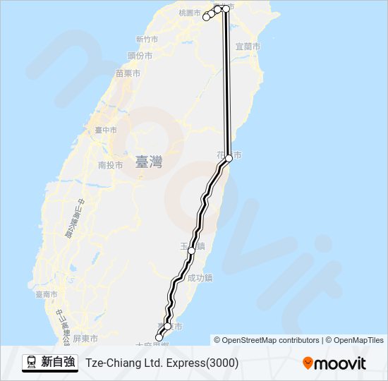 新自強 Train Line Map