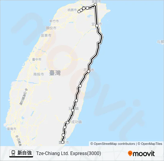 新自強 Train Line Map
