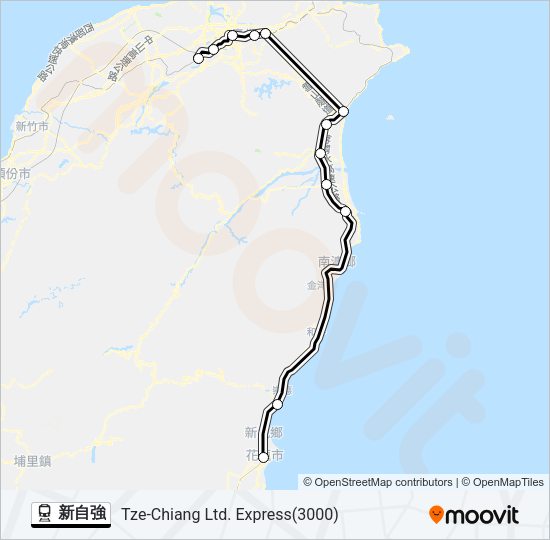 新自強 Train Line Map