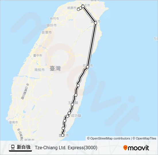 新自強 Train Line Map