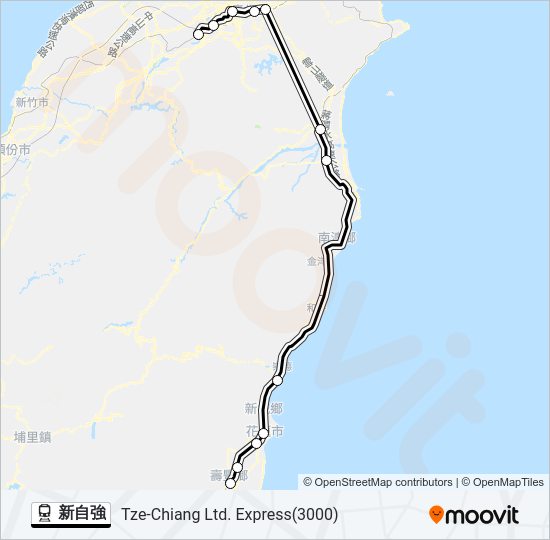 新自強 Train Line Map