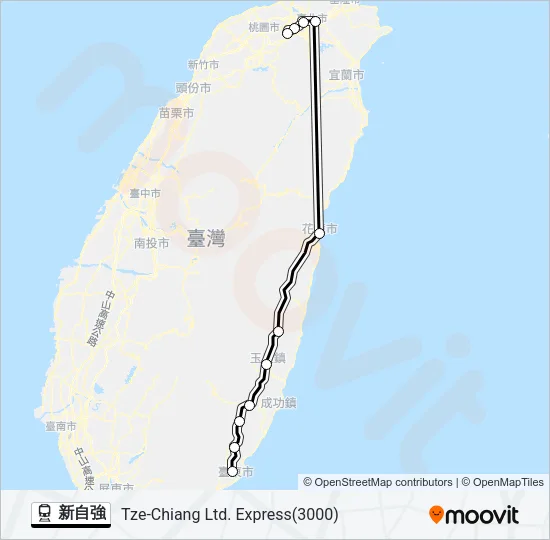 火車新自強的線路圖