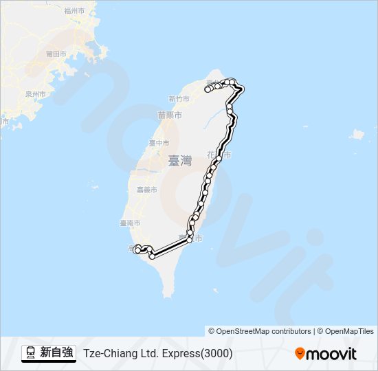 新自強 Train Line Map