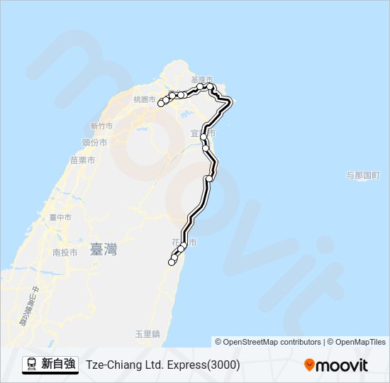 新自強 Train Line Map