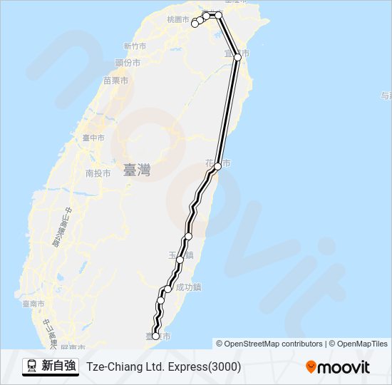 新自強 Train Line Map