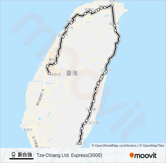 新自強 Train Line Map